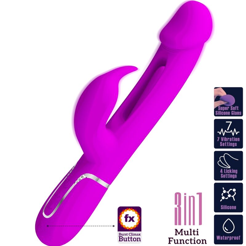 Comprar Pretty Love Kampas Vibrador Rabbit 3 En 1 – Diseño Multifuncional Para Placer Sensorial-Noxtic