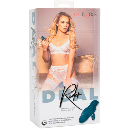 CALEXOTICS Rider Masajeador Doble Motor Con Control Remoto Azul – Diseño Innovador Para Placer Personalizado