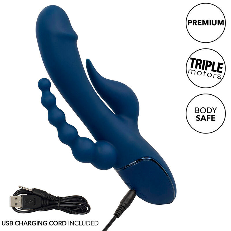 Comprar CALEXOTICS Vibrador Triple Acción Azul – Masajeador Recargable Con Diseño Innovador-Noxtic