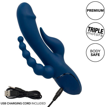 Comprar CALEXOTICS Vibrador Triple Acción Azul – Masajeador Recargable Con Diseño Innovador-Noxtic