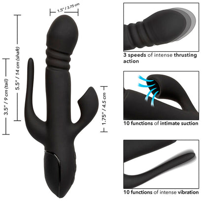 Comprar CALEXOTICS Vibrador Triple Euphoria Negro – Masajeador Recargable Con Triple Estimulación Para Placer Intenso-Noxtic
