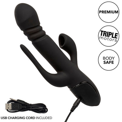 Comprar CALEXOTICS Vibrador Triple Euphoria Negro – Masajeador Recargable Con Triple Estimulación Para Placer Intenso-Noxtic