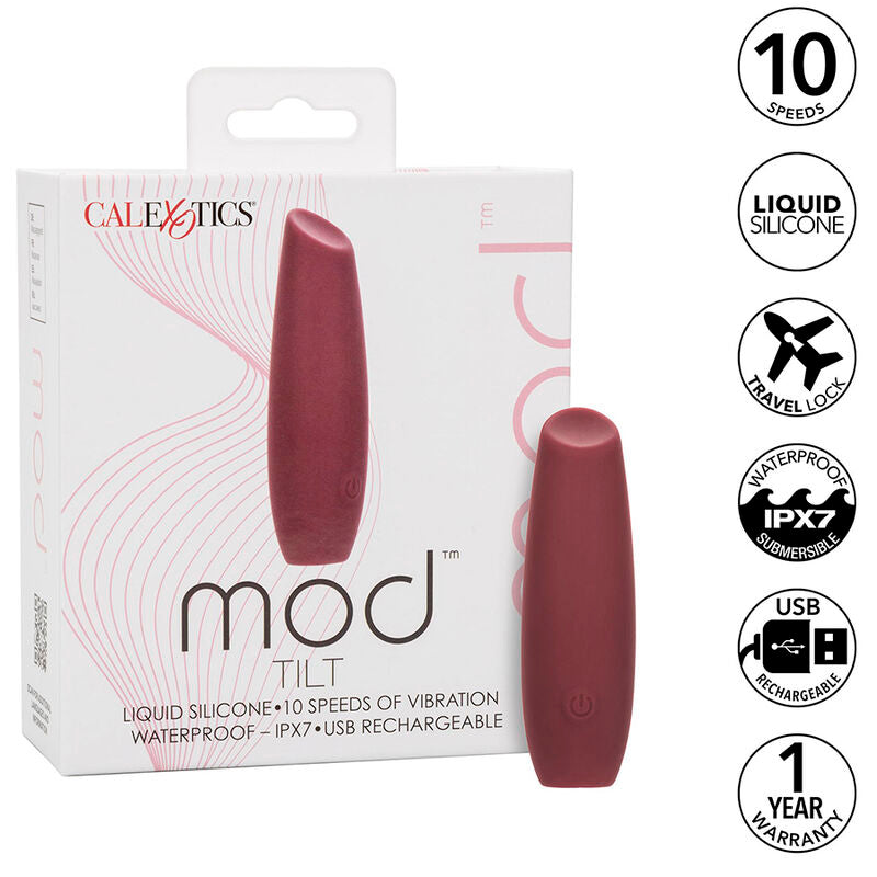 CALEXOTICS Mod Tilt Stimulator Rosso – Vibratore ricaricabile con design ergonomico per il piacere sensoriale