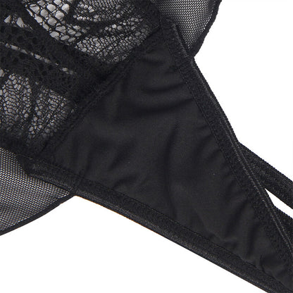 SUBBLIME - HALTER NECK TEDDY WITH OPEN BACK IN BLACK LACE S/M