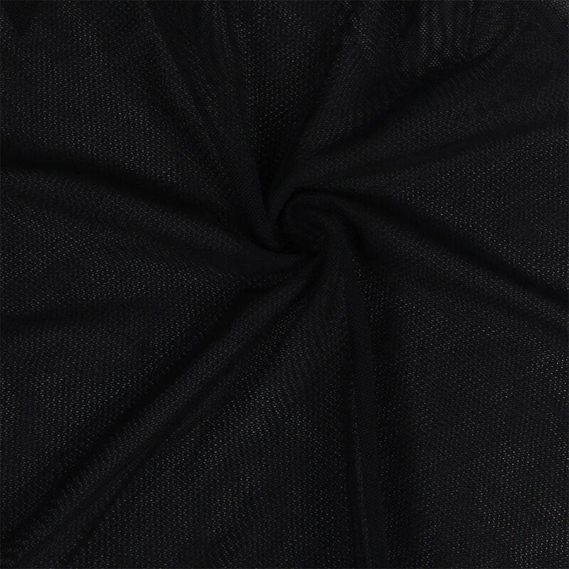 SUBBLIME - BABYDOLL TULLE FABRIC WITH LACE AND FLOWER DETAILS, BLACK S/M