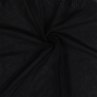 SUBBLIME - BABYDOLL TULLE FABRIC WITH LACE AND FLOWER DETAILS, BLACK S/M