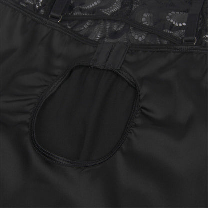 SUBBLIME - FLORAL PRINT BABYDOLL BLACK BREAST S/M