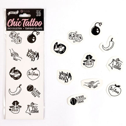 Comprar SECRET PLAY Set De 10 Tattoos Temporales Spicy Collection – Diseños Atrevidos Para Expresión Creativa-Noxtic