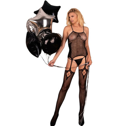 Comprar LIVCO CORSETTI FASHION Bodystocking Amrin Negro Talla Única – Diseño Elegante Para Resaltar La Sensualidad Femenina-Noxtic