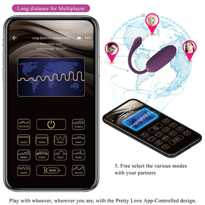 Pretty Love Casper Uovo vibrante viola ricaricabile – Design compatto per un piacere versatile