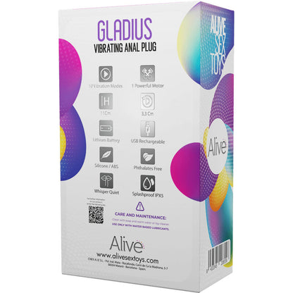 ALIVE Gladius Plug Vibrador Anal – Diseño Ergonómico De Silicona Médica Para Placer Intenso