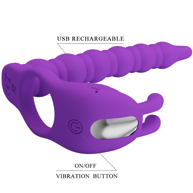PRETTY LOVE - BLACKNEY PENIS RING WITH VIBRATING PLUG LILAC