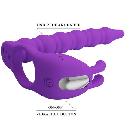 PRETTY LOVE - BLACKNEY PENIS RING WITH VIBRATING PLUG LILAC