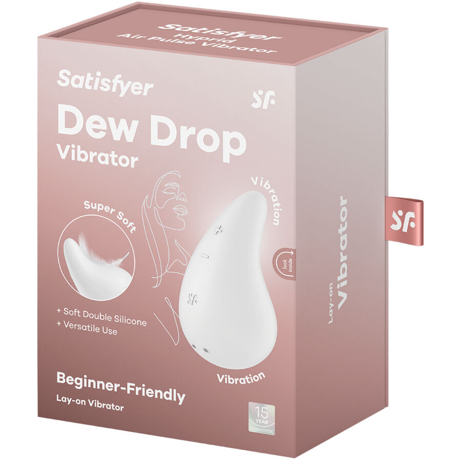 Vibratore Satisfyer Dew Drop Lay-On Bianco – Vibratore ricaricabile dal design elegante