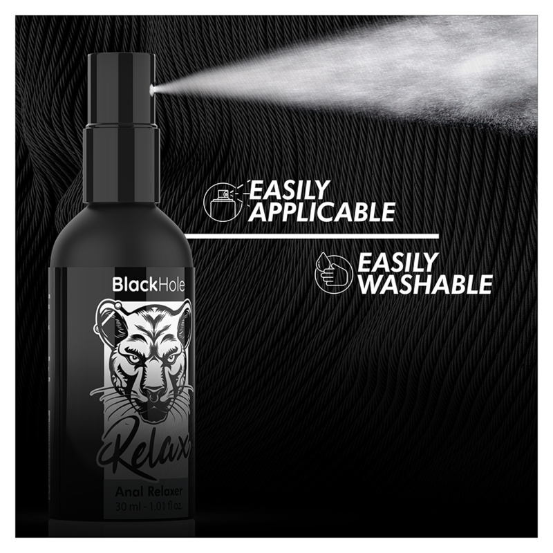 Spray Rilassante Anale BLACK HOLE 30ml – Formula Innovativa per il Comfort Durante l'Esplorazione
