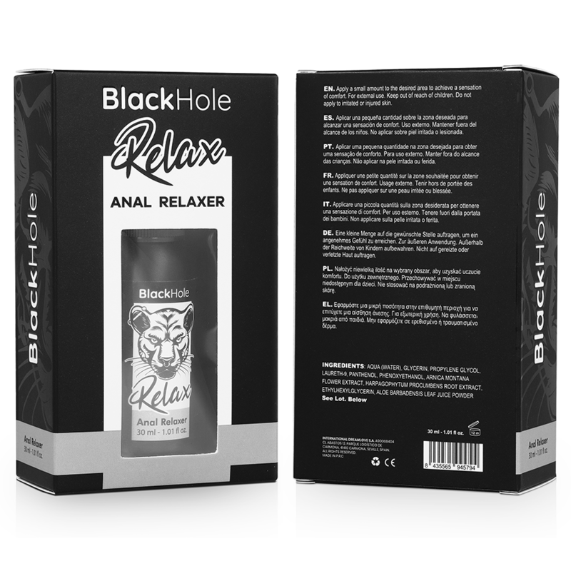 Spray Rilassante Anale BLACK HOLE 30ml – Formula Innovativa per il Comfort Durante l'Esplorazione