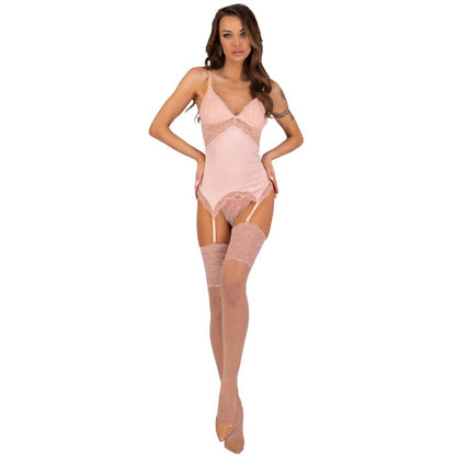 Comprar Livco Corsetti Fashion Persinne Peach Set – Conjunto Elegante Con Corset y Medias Sofisticadas-Noxtic