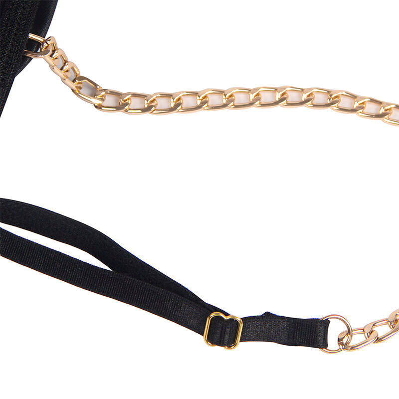 SUBBLIME - BLACK CHAIN STRAP BODYSUIT S/M