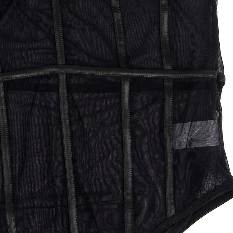 SUBBLIME - BLACK CHAIN STRAP BODYSUIT S/M