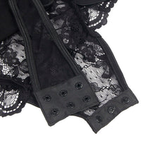 SUBBLIME - TEDDY WITH GARTER, LACE AND STRAPS DETAIL, BLACK S/M