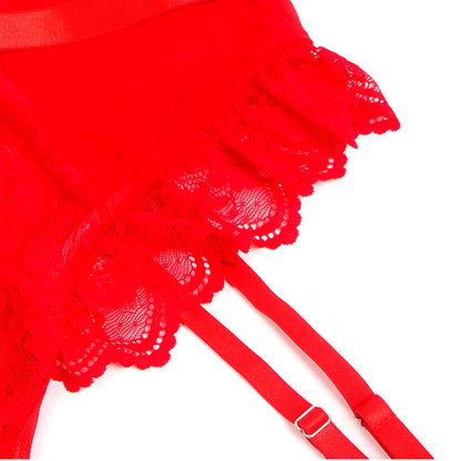 SUBBLIME Teddy Con Liga Detalle Encaje Y Tiras Rojo S/M – Lencería Elegante Para Realzar Tus Curvas