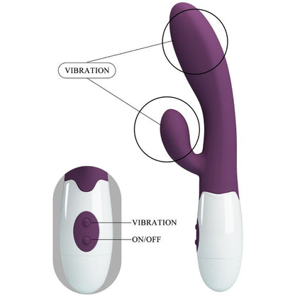 PRETTY LOVE Alvis Vibrador Rabbit Morado – Diseño Elegante Con Estimulación Del Punto G
