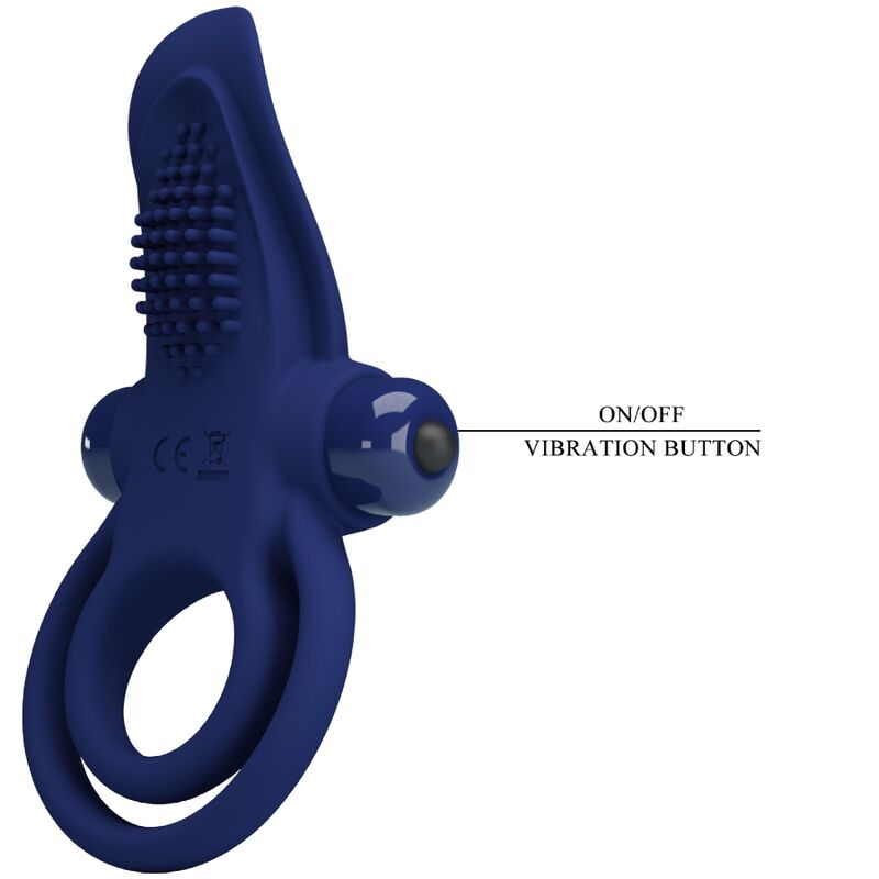 Pretty Love Bronson Doppio Anello Vibrante Blu – Stimolatore con 10 Modalità per il Piacere Condiviso