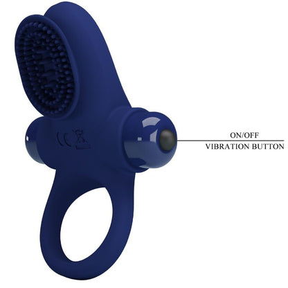 PRETTY LOVE Anello vibrante Palle Blue – Stimolatore confortevole per un piacere intenso