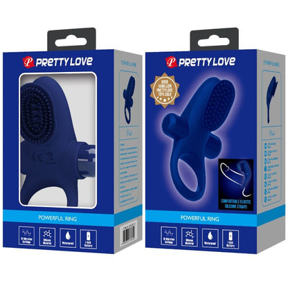 PRETTY LOVE Anello vibrante Palle Blue – Stimolatore confortevole per un piacere intenso