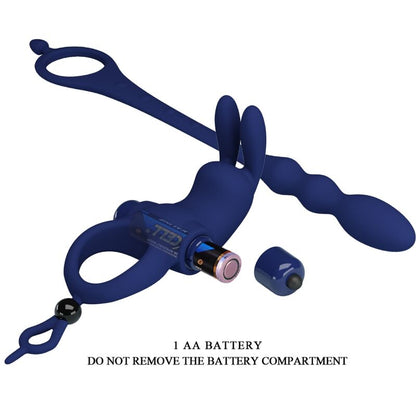 PRETTY LOVE Ayad Anillo Vibrador Rabbit Con Plug Azul – Diseño Innovador Para Placer Compartido