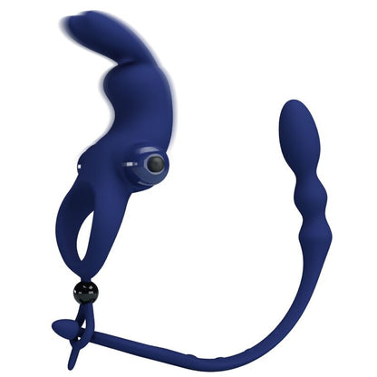 PRETTY LOVE Ayad Anillo Vibrador Rabbit Con Plug Azul – Diseño Innovador Para Placer Compartido