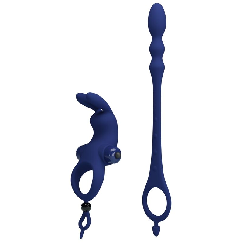 PRETTY LOVE Ayad Anillo Vibrador Rabbit Con Plug Azul – Diseño Innovador Para Placer Compartido