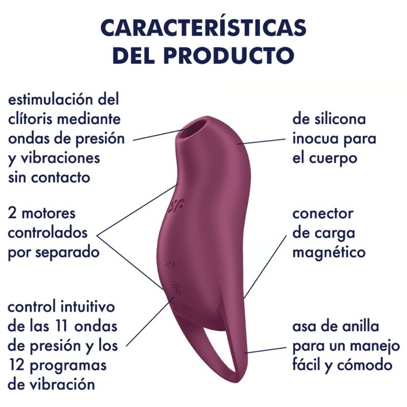 Satisfyer Pocket Pro 1 Garnet – Stimolatore compatto con design ergonomico
