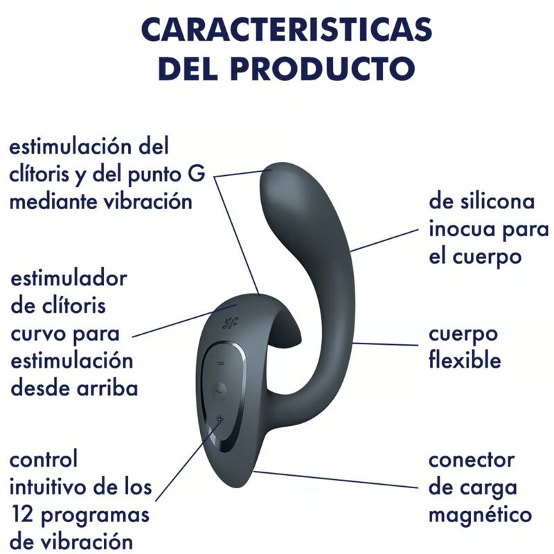 Comprar Satisfyer G For Goddess 1 Gris Oscuro – Vibrador Rabbit Con Doble Estimulación Y 12 Programas De Vibración-Noxtic