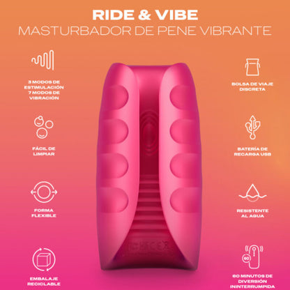 Comprar DUREX Toy Masturbador Vibrador Ride And Vibe – Diseño Ergonómico Con Variedad De Modos De Estimulación-Noxtic
