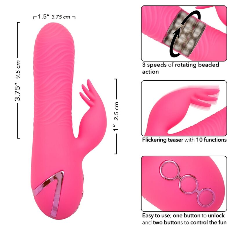 Comprar CALEXOTICS Sacramento Sweetie Vibrador Rabbit Rosa – Estimulador Dual Con Potente Vibración Y Rotación-Noxtic