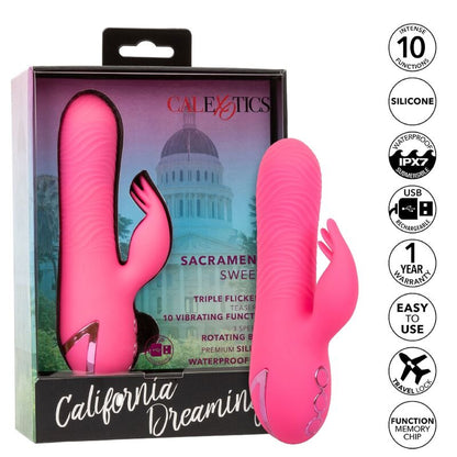 Comprar CALEXOTICS Sacramento Sweetie Vibrador Rabbit Rosa – Estimulador Dual Con Potente Vibración Y Rotación-Noxtic