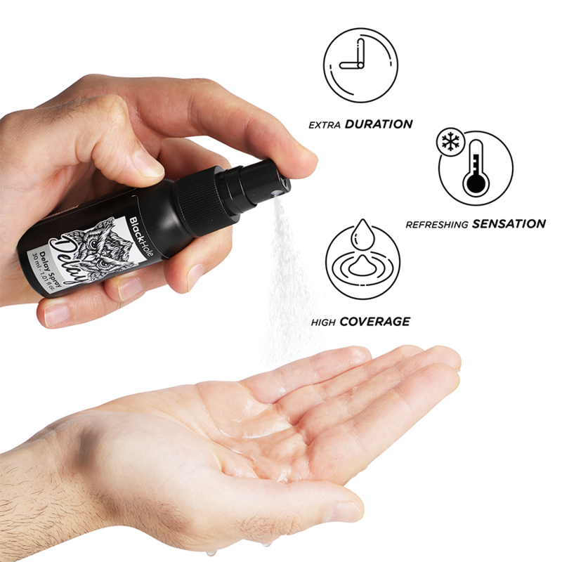 Spray ritardante BLACK HOLE Study Forte 30 ml – Prolunga il tuo tempo di piacere con comfort e sicurezza