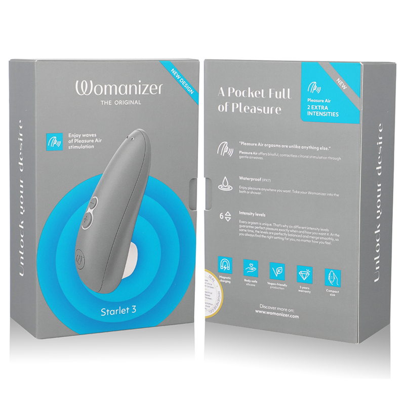 WOMANIZER Starlet 3 Grigio – Stimolatore compatto con tecnologia Pleasure Air