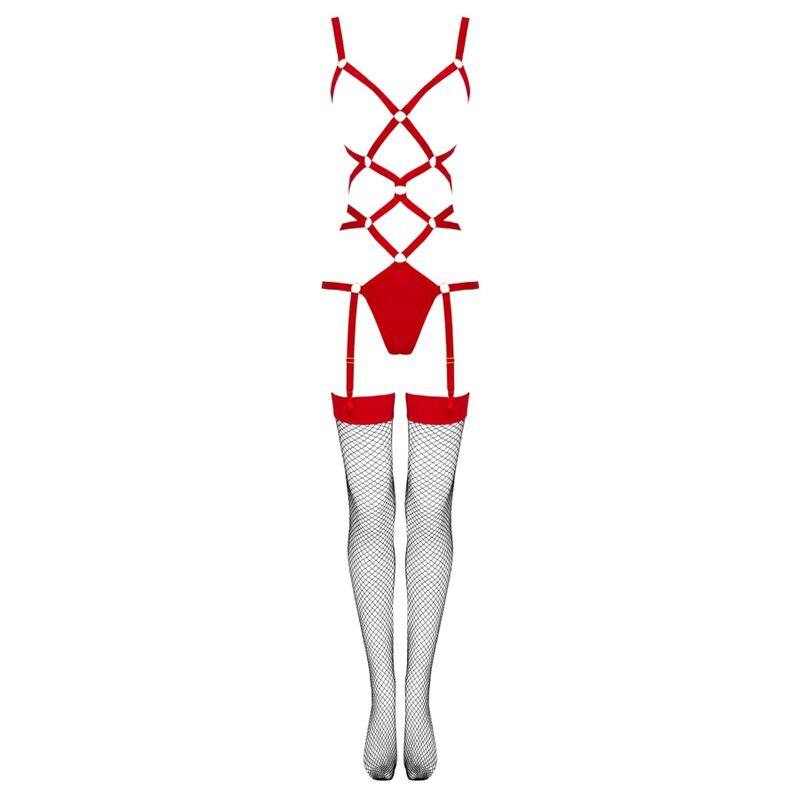 Livco Corsetti Fashion Thiara LC 20213 Completo Body e Collant Rosso SM – Completo Elegante che Mette in Evidenza la Silhouette Femminile