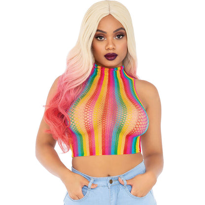 Comprar LEG AVENUE Top De Rejilla Multicolor – Diseño Vibrante Para Autoexpresión En Festivales-Noxtic