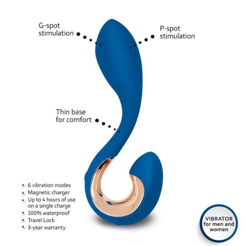 G-VIBE GPOP 2 Indigo Blue – Vibratore ergonomico per il piacere condiviso