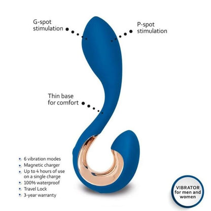 G-VIBE GPOP 2 Indigo Blue – Vibratore ergonomico per il piacere condiviso
