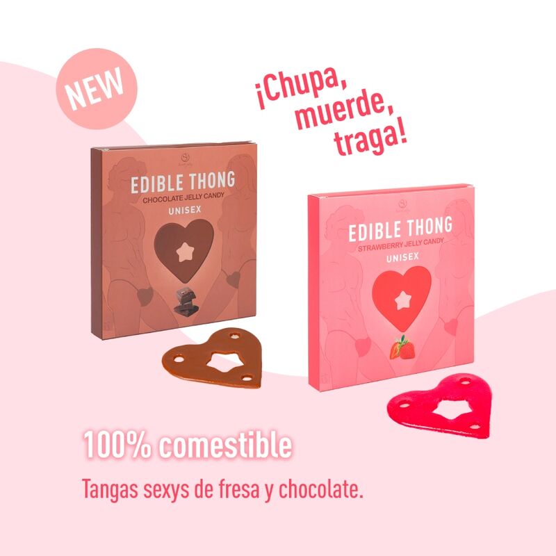 SECRET PLAY Tanga Gominola Fresa – Ropa Íntima Comestible Con Sabor Divertido