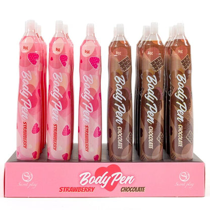 Comprar SECRET PLAY Expositor Body Pen 24 Unidades – Bolígrafos Comestibles Con Sabores Irresistibles Para Momentos Divertidos-Noxtic
