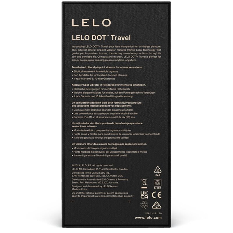 LELO Dot Travel Morado – Estimulador Portátil Con Diseño Discreto Para Viajes
