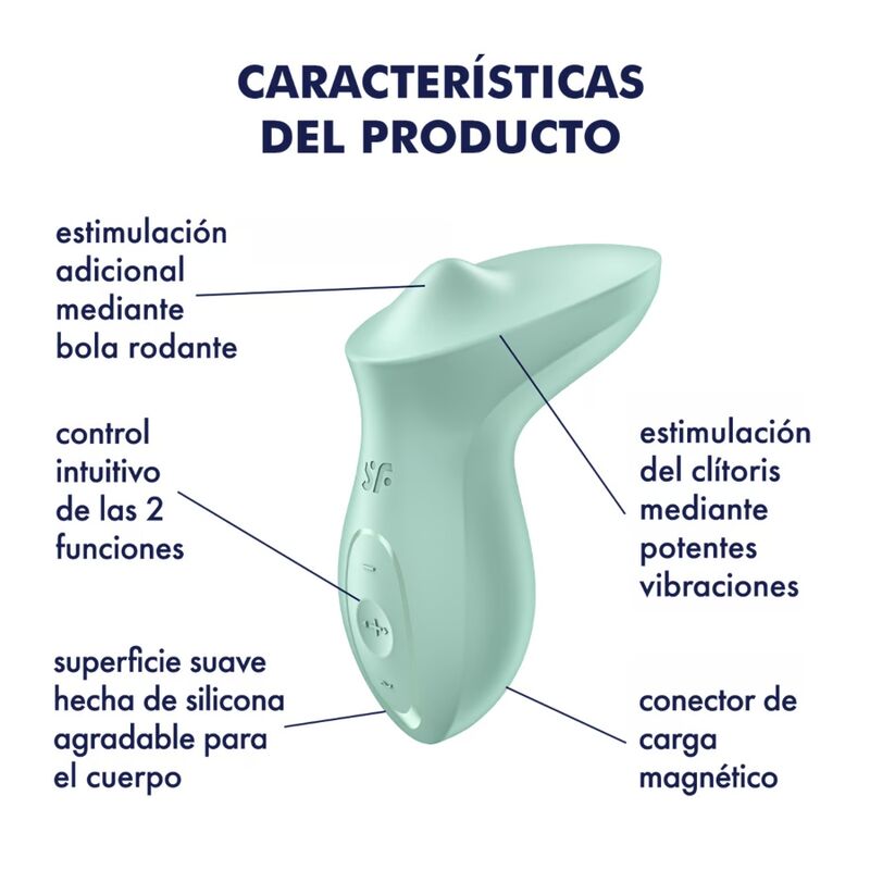 Satisfyer Exciterrr Vibrador Lay-On Menta – Diseño Elegante Para Placer Intenso