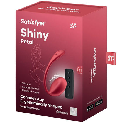 SATISFYER - STIMOLATORE PUNTO G A FORMA DI PETALO LUCIDO CON TELECOMANDO ROSSO E APP GRATUITA