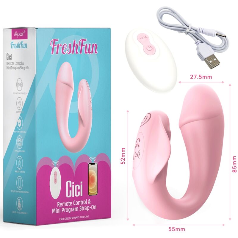 ARMONY FreshFun Cici – Vibratore ricaricabile con telecomando e dieci modalità di vibrazione