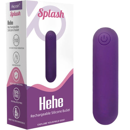 ARMONY - SPLASH HEHE SILICONE VIBRATING BULLET 10 VIBRATIONS 65 X 15 CM PURPLE